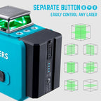 KEZERS Laser Level with Tripod,3 x 360 Self Leveling Laser Level, Green Line Laser 3D Laser Leveler Tool with 2 Rechargeable Batteries,Indoor,for Picture Hanging,Tile,Home Renovation