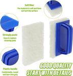 5 Pack Electric Cleaning Brush Pad Kitchen Bathroom Household Cleaning Pad Swimming Pool Wall Cleaning Brush Heavy Duty Griddle Scrubber Scouring Pad and 1 Pack Handle kit(White)