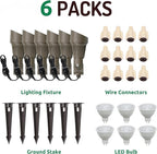 Lumina Lighting® 4W Landscape lighting 12V Landscape Lights Low Voltage Landscape Spotlights Warm White Waterproof Outdoor Replaceable LED Bulb for Garden, Lawn, Porch, Patio and Yard (Bronze, 6-Pack)