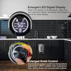 Under Sink Hot Water Heater 3.5kW 120V Hard-wired, LED Digital Display with Knob Control, Multiprotective, IPX4, 30-55℃ On Demand Mini Tankless Electric Water Heater for Kitchen, Bathroom Sink