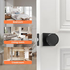 Haidms Black Interior Door Knob, Zinc-Alloy Heavy Duty Round Matte Black Privacy Door Knob Interior for Bedroom Modern Bathroom Door Lock Bulk(1 Pack)