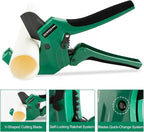 PVC Pipe Cutter for Sch 40 PVC Pipe with extra blade，Up to 2-1/2" Ratchet Pipe Cutter Pex Cutting Tool for Cutting PEX, PVC, PPR Plastic Hoses and Plumbing Pipe (Dark Green,inch64mm)