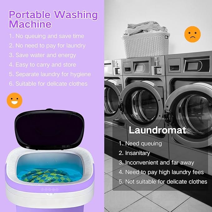 Portable Washing Machine, 15L Small Foldable Washer with 3 Cleaning Modes for Baby Clothes, Underwear, Small Items, Mini Collapsible Laundry for Travel Apartment Home Dorm Hotel Camping