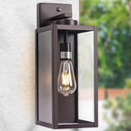 16-inch Oil-Rubbed Bronze Dusk to Dawn Outdoor Wall Light Fixtures, Exterior Waterproof Wall Lanterns, Brown Porch Sconces Lighting, Modern Outside Lights for House Patio Front Door Entryway, 2-Packs