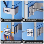 Hasp Latch 2 Pack, 90 Degree Solid 304 Stainless Steel File Cabinet Lock Desk Drawer Lock, Safe Security Padlock Latch Hasp Lock for Personal Privacy, Large