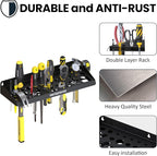 UNITEDPOWER Wall Mount Tool Storage Rack, Screwdriver Holder, Pliers Organizer, Wrench Utility Shelf, 51 Holes for Variety of Small Hand Tools, Workshop, Shed, Garage, Home