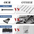 Deck Screws 2 Inch, Wood Screws #8 x 2, 150PCS, Torx Star Flat Head, Fence Construction Screws, Rust Resistant Epoxy Coated, T25 Bit Included, Black