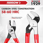 ARROW 3PCS Pliers Set, 6" Needle Nose Pliers, 6" Slip Joint, 8" Groove Joint with Non-slip Handle, Premium Carbon Steel, for Daily Repair & Home Maintenance