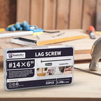 Lag Screws 6 Inch, 25PCS Heavy Duty Construction Screw, Structural Wood Screw #14 x 6, Rust Resistant, Washer Head, Black Coated Exterior Wood/Lag Screws Hex Socket Included