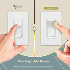 TOPGREENER Paddle Dimmer Switch for 200W Dimmable LED/CFL Lights, 3-Way/Single Pole with LED Slide Dimmer, Neutral Wire Not Required, Wall Plate Included, TGSDS3-W, White, 2 Pack