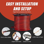 18Gauge 50FT Electrical Wire Cable Flexible Wire Extension Cord 18AWG Copper Clad Aluminum Copper Wire 2 Conductors Red Black Parallel Wire line Hookup LED Lighting Strips 12V/24V DC Cable