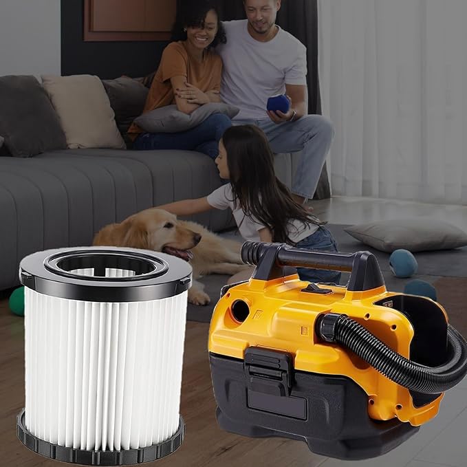 MZY LLC 15 Pcs DCV580H Vacuum HEPA Filter for DeWalt DCV580H, 20V MAX Wet/Dry Vacuum, Washable and Reusable, 4 Hepa Filter, 8 Foam Sleeve Filters and 1 Brush