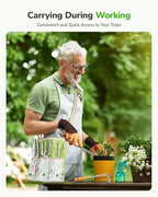 All-in-One Garden Tool Set, 11-Piece Heavy Duty Gardening Tools with Ergonomic Canvas Shoulder Crossbody Bag, Rust-Proof Premium Garden Tool Kit, Gardening Gift for Women Men, Green, GR003