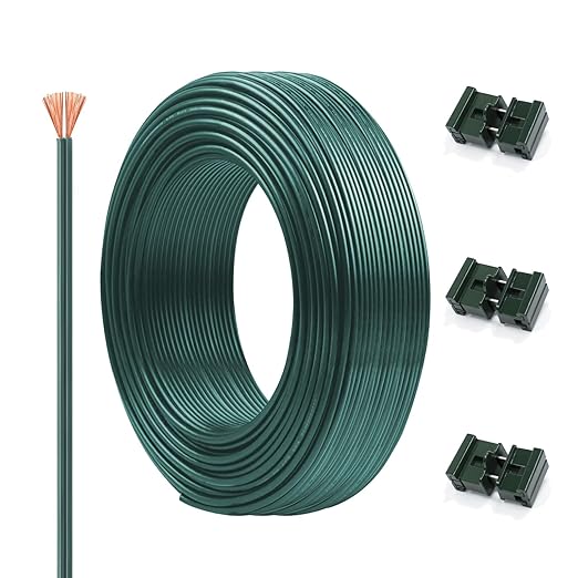 18 Gauge SPT-1 Wire Green 100FT 6PCS Specialized Vampire Plug Landscape Lighting Wire, can be Used as a Cord for Indoor Low Voltage Devices and Outdoor String Light Power Cord Extension