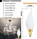E12 Dimmable Light Bulbs 60 Watt Candelabra Led Bulbs 4000k Daylight Frosted Edison Bulbs 6W for Chandelier Light and Ceiling Fan Light AC120V 600lm b11 led Bulb Torpedo,6Pack