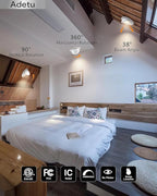 Adetu 6 Inch 360+90 Adjustable Directional Gimbal LED Recessed Lights, 5CCT Dimmable Retrofit Eyeball Can Recessed Lights with Jbox, White (6 Pack)