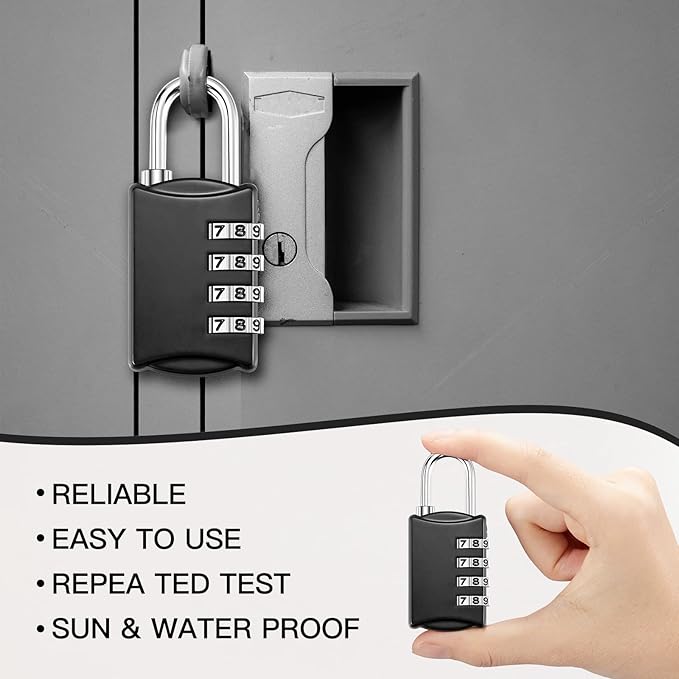 40 Pcs 4 Digit Combination Locks Combination Padlock Luggage Number Locks Outdoor Waterproof Resettable Padlock for Door Traveling School Gym Locker Suitcases Employee Hasp Storage