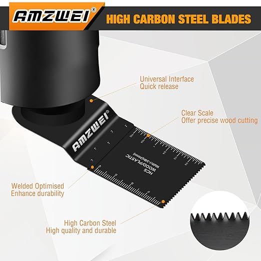 100Pcs Oscillating Tool Blades, Professional Universal Oscillating Saw Blades Wood Metal Cutting, Multitool Blades Compatible with Dewalt, Milwaukee, Dremel, Ryobi, Bosch