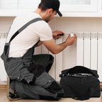 Small Tool Bag,Close Top Wide Mouth Tool Organizer Bag,Large Capacity Tool Bags for Men,Canvas Tool Storage Bag for Storage Handbag for Screwdrivers,Wrench,Pliers Hand Tools (black, 18 Inch)