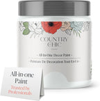 Country Chic All-in-One Chalk Paint for Furniture, Cabinets, Home Decor, Eco-Friendly, Matte Finish, Built-In Primer & Top Coat for Wood, Metal - Simplicity (White) - 8 oz (237 ml)