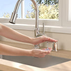 Lava Odoro Chrome Soap Dispenser for Kitchen Sink, Modern Brass Built in Countertop Pump Dispenser with 18 Oz Refillable Bottle, Kitchen Soap and Lotion Dispenser Spot-Free, Chrome, KSD-21