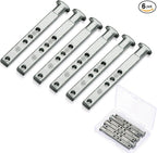 Zonon 6 Pack 4 Hole Die Cast T Shaped Pivot Bar Mental Window Pivot Bar Sturdy Window Replacement Parts for Home Replacement, 3 Inches