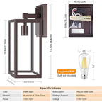 Dusk to Dawn Outdoor Lighting Fixtures for House, ORB Sensor Porch Exterior Lights Wall Mount, Anti-Rust Wall Light, Wall Sconce Lamp, Waterproof Wall Lantern for Garage, 2-PACK