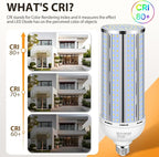 2 Pack 150W Corn LED Light Bulb Fanless,5000K Daylight(1500 Watt Equivalent) E26/E39 Large Mogul Base LED Cob Lamp 21,500LM for Outdoor Indoor Garage Warehouse Factory Workshop Street Backyard