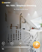 Ensenior 12 Pack 4 inch Gimbal Led Recessed Light with Junction Box, 90° Adjustable Directional Eyeball Lighting, Dimmable, 2700K/3000K/3500K/4000K/5000K, 900LM, 9W=100W-FCC Certified