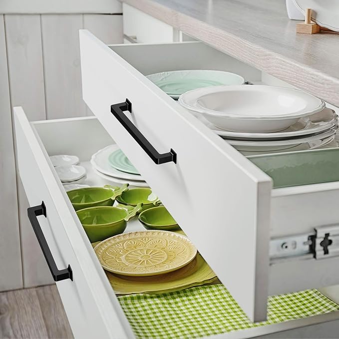 FILTA 7 Inch(177mm) Hole Centers Matte Black Cabinet Pulls(Set of 10),Black Handles for Cabinets Zinc Alloy Kitchen Cabinet Pulls Cabinet Hardware for Cabinets Cupboard Drawer