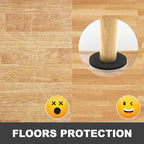 Furniture Sliders for Hardwood Floors 16 PCS - 3 1/2 inch Sliders for Moving Furniture – Felt Furniture Pads for Hardwood Floors