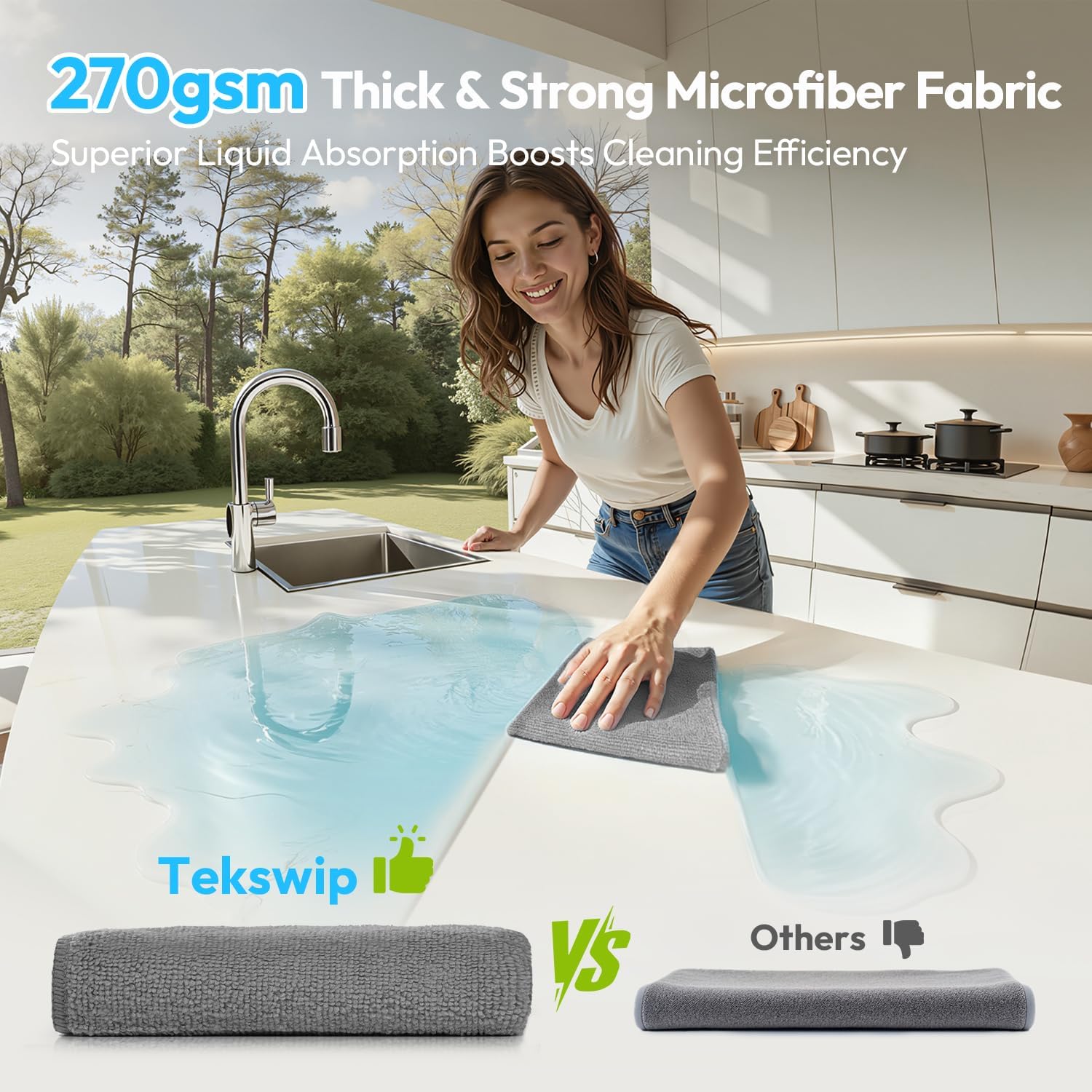 Microfiber Cloth Cleaning Towels (Grey)