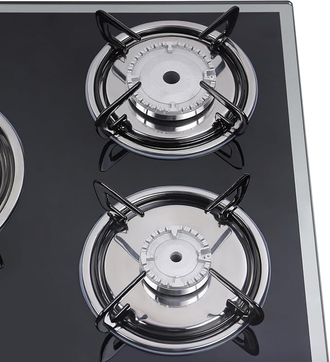 5 Burner Built-in Stainless Steel Gas Stove Top,30 Inch Gas Cooktop LPG/NG Gas Cooktop with 5 Adjustable Hob Burners for Commercial Household