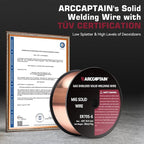 ARCCAPTAIN Mig Welding Wire, Mig Wire ER70S-6 2Lbs Gas Solid Carbon Steel Low Splatter Mig Welding Wire Compatible With Lincoln Miller Forney Harbor Welder 1KG (0.035" 2Lb)