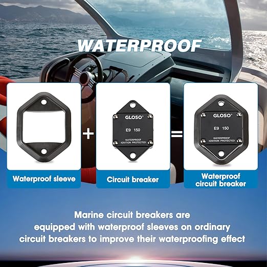 GLOSO Circuit Breaker E94 Panel Mount T1 Auto Reset for Marine Automotive Truck (135A