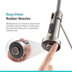 KRAUS Bolden Commercial Style 2-Function Single Handle Pull Down Kitchen Faucet in Stainless Steel, KPF-1610SS