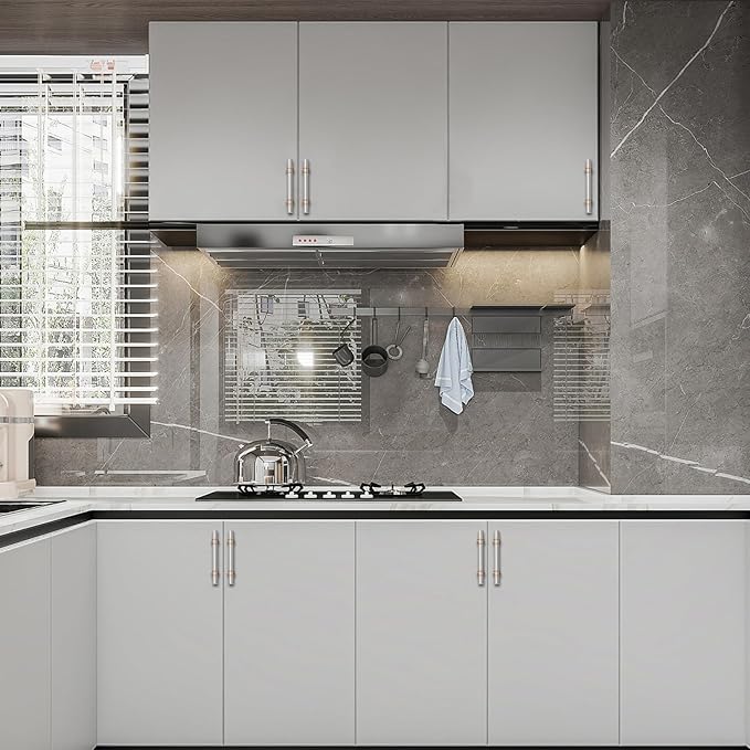 Asidrama 10 Pack 3 Inch(76mm) Brushed Satin Nickel and Champagne Bronze Kitchen Cabinet Handles, Cabinet Pulls Kitchen Cabinet Hardware Cupboard Handles Drawer Pulls