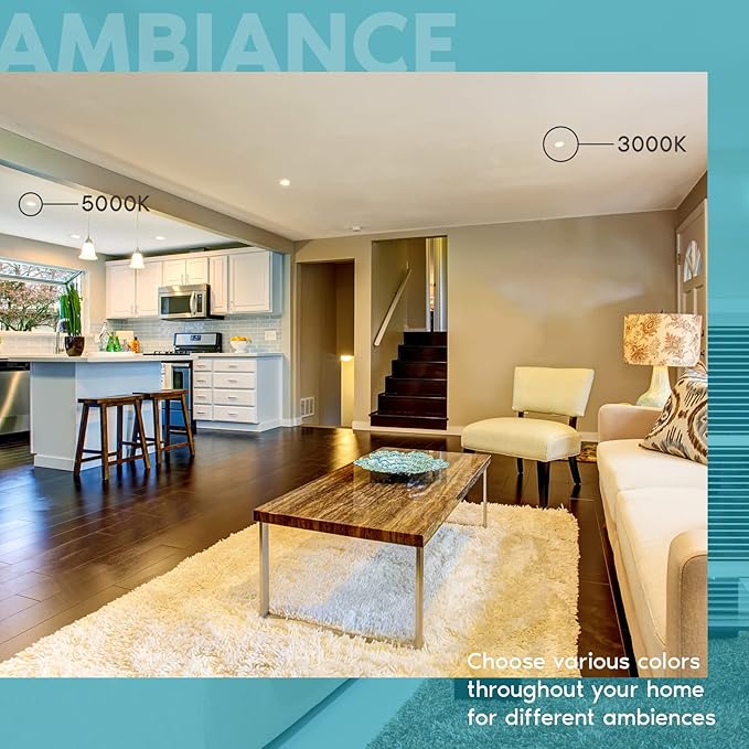 LUXRITE 12-Pack 4 Inch Ultra Thin LED Recessed Lighting, 10.5W, 5 Color Selectable 2700K | 3000K | 3500K | 4000K | 5000K, CRI 90, 750 Lumens, Dimmable LED Wafer Lights, Wet Rated, Baffle Trim