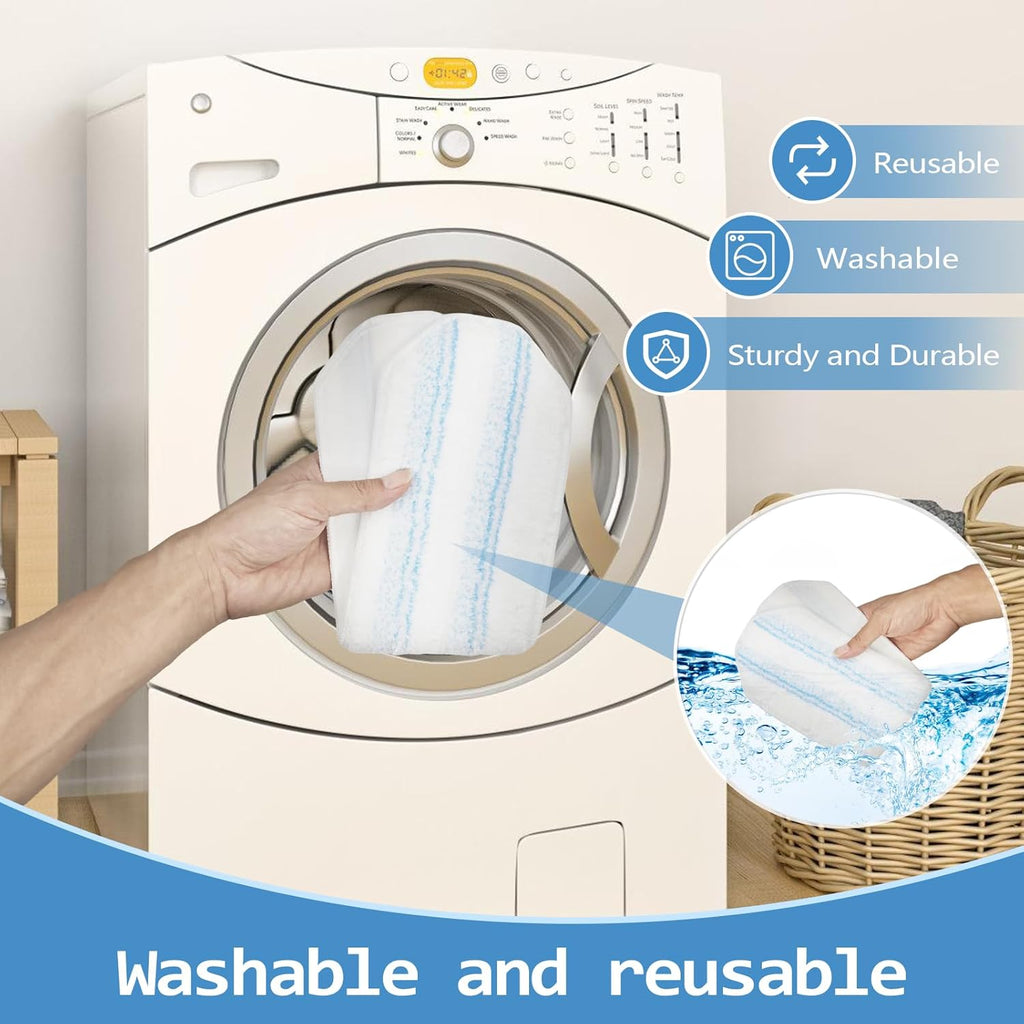 6 Pack Mop Replacement Pads for Ocedar H2prO Flat Mop System, Washable and Reusable Handle Pads Refills for Floor Cleaning