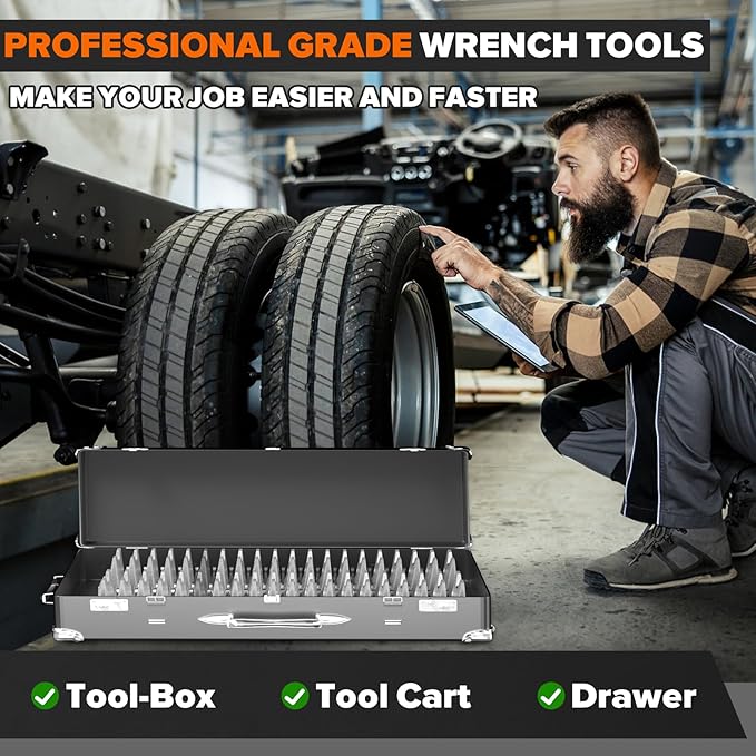 80PCS Modular Wrench Organizer Wrench Holder - Wrench Tool Organizers for Tool Drawer Storage, Wrench Storage Set with Metric & SAE Label, Wrench Rack Tool Gift for Professional Mechanics,Transparent