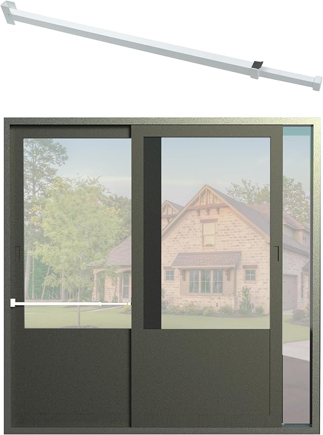 Greatim GT-DB003 Sliding Door Security Lock Bar Adjustable, Child Proof Safety Door Lock Bar, Fits Most Sliding Glass Doors, Bar Lock for Glass Door, Door/Windows Bar Lock Adjustable (25.75"- 47.5")
