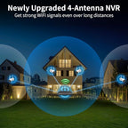 《𝟭𝟯𝟬°𝗪𝗶𝗱𝗲 𝗔𝗻𝗴𝗹𝗲 & 𝟮-𝗪𝗮𝘆 𝗔𝘂𝗱𝗶𝗼》Wireless Security Camera System Outdoor, WiFi Cameras Systems Video Surveillance DVR Kits