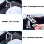 4PCS Faucet Aerator, 2 Packs of Aerator Filter Replacement Parts, With Brass Housing 15/16 Inch 24mm External Thread Aerator Faucet Filter, With Gasket, For Kitchen and Bathroom