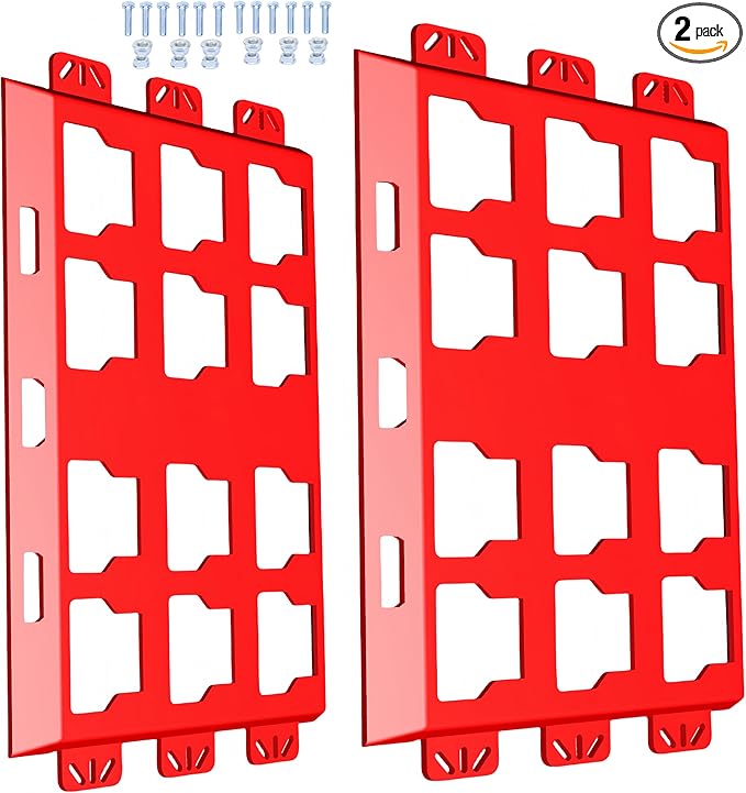 Packout Mounting Plate, Metal Base for Milwaukee Toolboxes, Wall or Floor Mount (2, red)