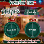 110PCS Christmas Light Socket Safety Cap Plugs for C9 and C7 Bulbs,Double Sided Stringers Light Bulb Socket Cover,Waterproof Bulb Caps for Covering Unused C7 and C9 Christmas String Lights Sockets