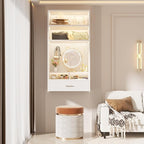 Unikito 24 inch Closet System with Drawers and Magnetic Pegboard, Wall Mounted Closet Organizer with Vanity Storage Shelves, Multipurpose Vanity Desk for Bedroom, Mudroom, and Entryway, White