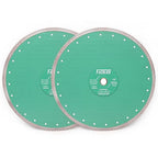 Diamond Porcelain Saw Blade,2pcs 14"/350MM Super Thin Dry Wet Cutting Disc with X Teeth Turbo Mesh Rim,for Ceramic Tile Porcelain Granite Marbles