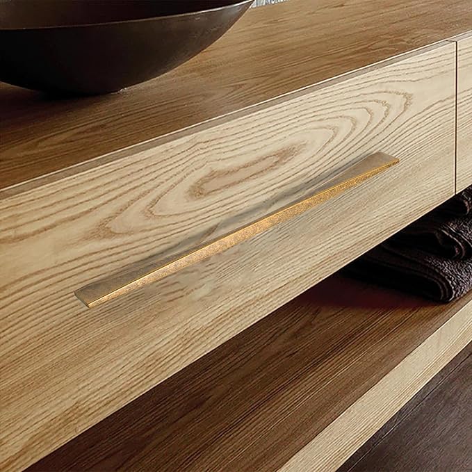 Asidrama 10 Pack 10 Inch(254mm) Antique Brass Kitchen Cabinet Handles, Cabinet Pulls Kitchen Cabinet Hardware for Cupboard Drawer Pulls