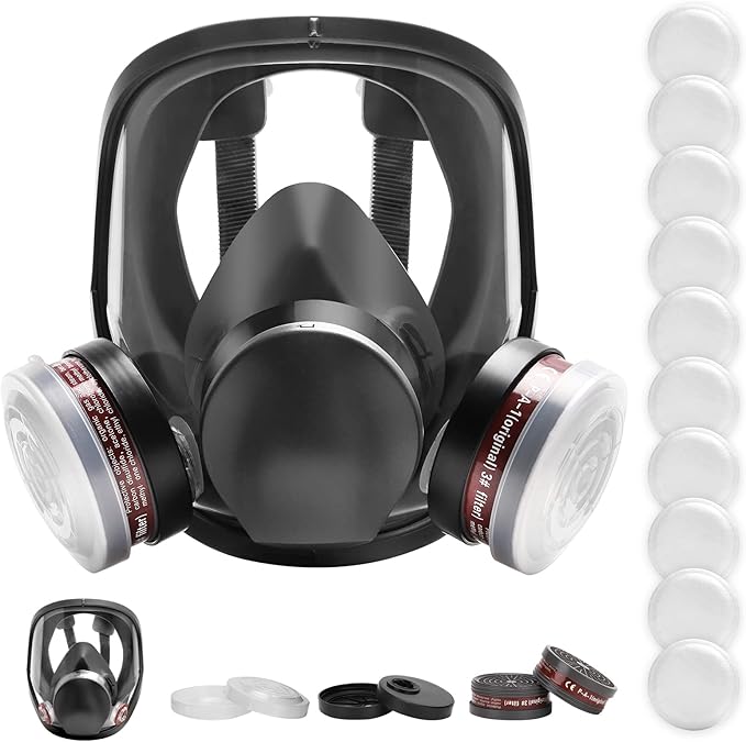 Reusable Half Face and Full Face Gas Mask with Activated Carbon Filter Against Organic Vapor/Dust/Chemical