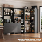 Aheaplus Closet System with 6 Drawers, 4 Hanging Rods & Corner Tower, Corner Closet System with Hanging, 86.8" L-Shaped Walk-In Wardrobe Organizer, 2000+ lbs Capacity, Set of 3, Black